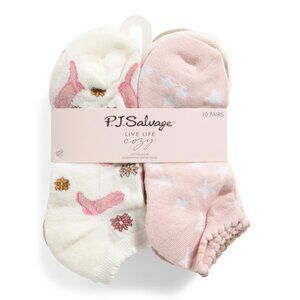 PJ SALVAGE Pink 10pk Cowgirl Half Cushion No Show Socks